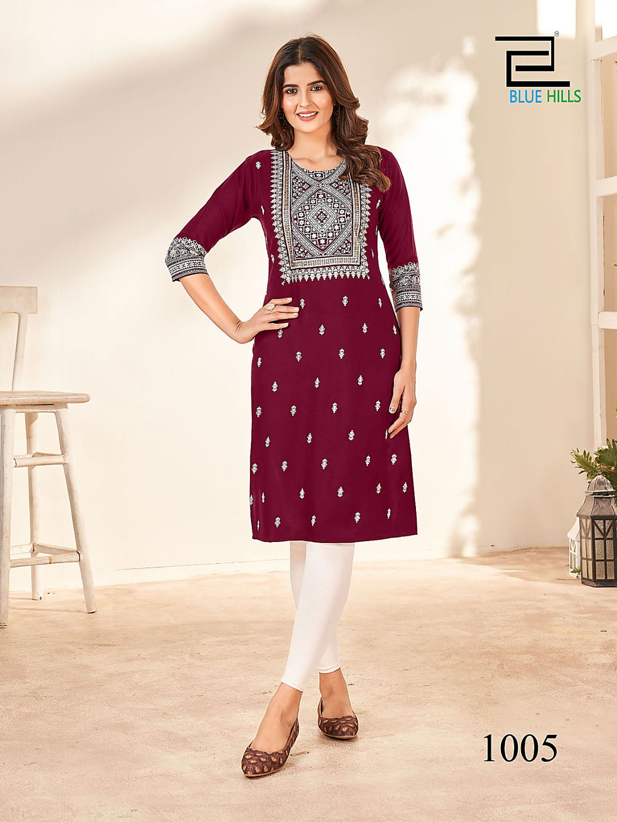Blue Hills Peacock Rayon Printed Plus Size Kurti Catalog

